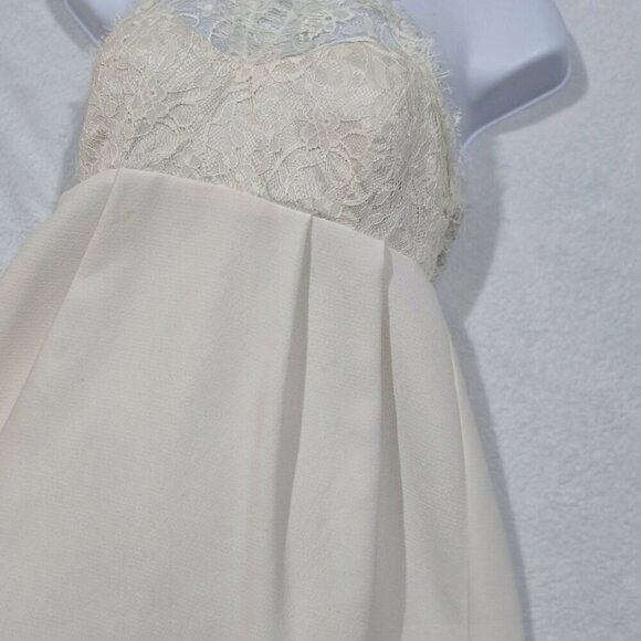 BCBGeneration ✦ Ivory Lace Halter Mini Dress ✦ Bridal Boho Cocktail Romance Sz 0 - Picture 12 of 15